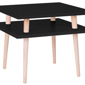 Černý lakovaný konferenční stolek RAGABA SQUARE 55 x 55 cm  - Výška45 cm- Šířka 55 cm