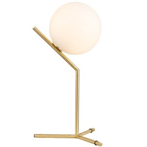 Skleněná stolní lampa Miotto Emelia s mosazným podstavcem  - Výška51