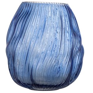 Modrá skleněná váza Bloomingville Leyla 22
