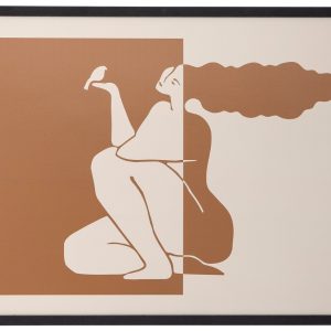 Béžovo-hnědý obraz Bloomingville Madelein 44 x 61 cm  - Výška44 cm- Šířka 61 cm