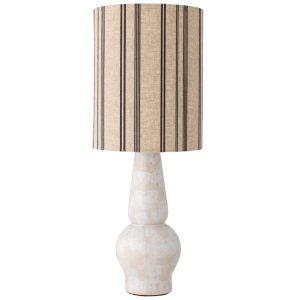 Béžová stolní lampa Bloomingville Emilia se lněným stínidlem  - Výška60 cm- Průměr stínidla 23 cm