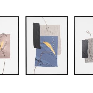 Set tří abstraktních obrazů Somcasa Sew 70 x 50 cm  - Výška70 cm- Šířka 50 cm