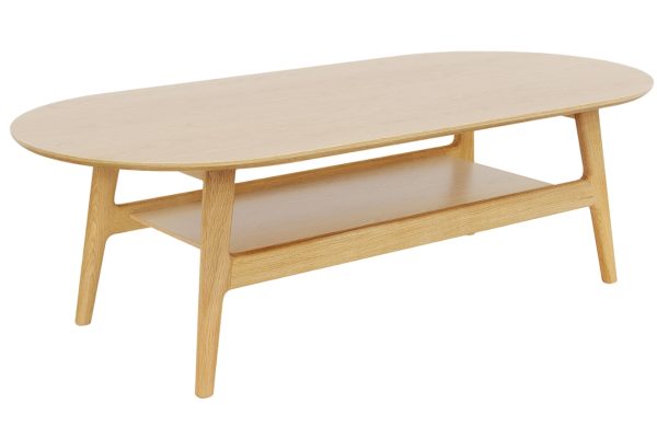 Dubový konferenční stolek Woodman Curved 130 x 60 cm  - Výška39 cm- Šířka 130 cm