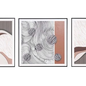 Set tří abstraktních obrazů Somcasa Cascabel  - Výška80 / 80 / 80 cm- Šířka 60 / 60 / 80 cm