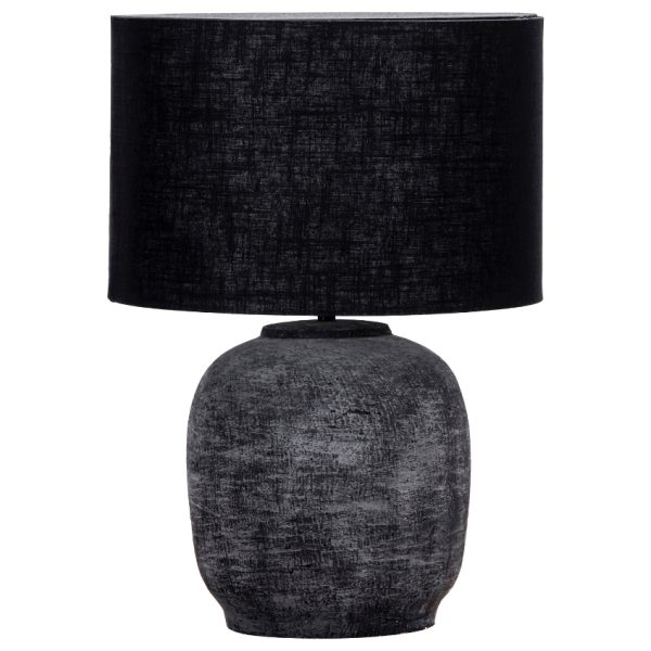 House Doctor Černá keramická stolní lampa Tahi  - Výška65 cm- Průměr 46 cm