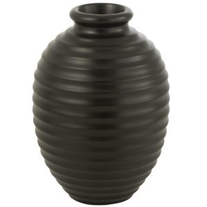 Černá keramická váza J-line Poglar 52 cm  - Výška52 cm- Průměr 35 cm