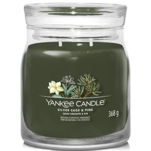 Střední vonná svíčka Yankee Candle Sage & Pine Signature  - Výška11