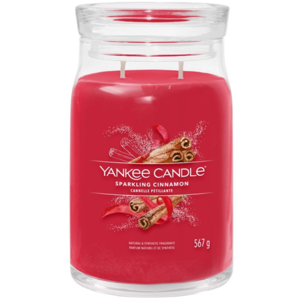 Velká vonná svíčka Yankee Candle Sparkling Cinnamon Signature  - Výška15