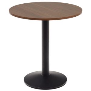 Ořechový bistro stolek Kave Home Esilda 70 cm  - Výška74 cm- Průměr 70 cm