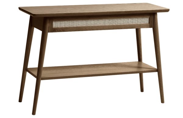 Tmavě hnědý dubový toaletní stolek Unique Furniture Barrali 110 x 40 cm  - Výška75 cm- Šířka 110 cm