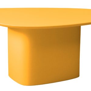 Žlutý lakovaný konferenční stolek RAGABA CELLS 90 x 55 cm  - Výška45 cm- Šířka 90 cm