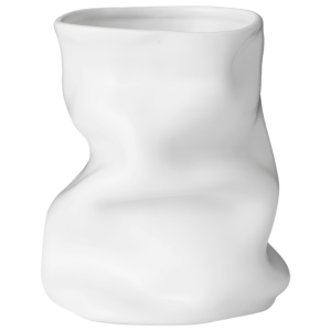 Audo CPH Bílá keramická váza AUDO COLLAPSE 20 cm  - Výška20 cm- Průměr 16 cm