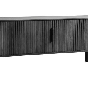 Černý dubový TV stolek Unique Furniture Cavo 160 x 40 cm  - Výška55