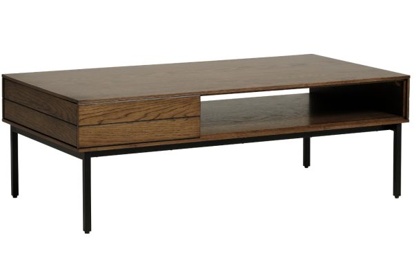 Tmavě hnědý dubový konferenční stolek Unique Furniture Modica 120 x 62 cm  - Výška41 cm- Šířka 120 cm