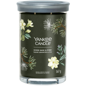 Velká vonná svíčka Yankee Candle Silver Sage & Pine Signature Tumbler  - Výška14