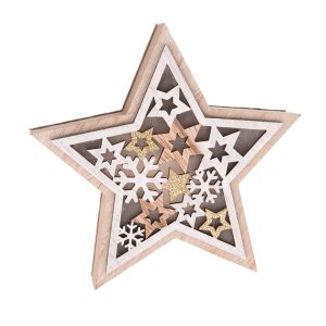 Dřevěná hvězda s LED světlem Stellar