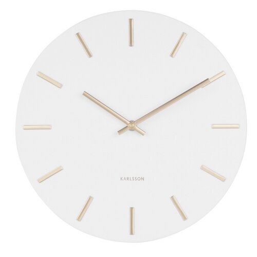 Karlsson 5821WH Designové nástěnné hodiny  pr. 30 cm  - Barvabílá-