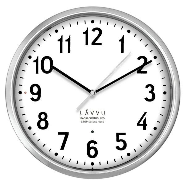 LAVVU Stříbrné hodiny Accurate Metallic Silver řízené rádiovým signálem  - Barvastříbrná-