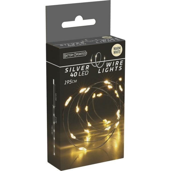 Světelný drát Silver lights 40 LED