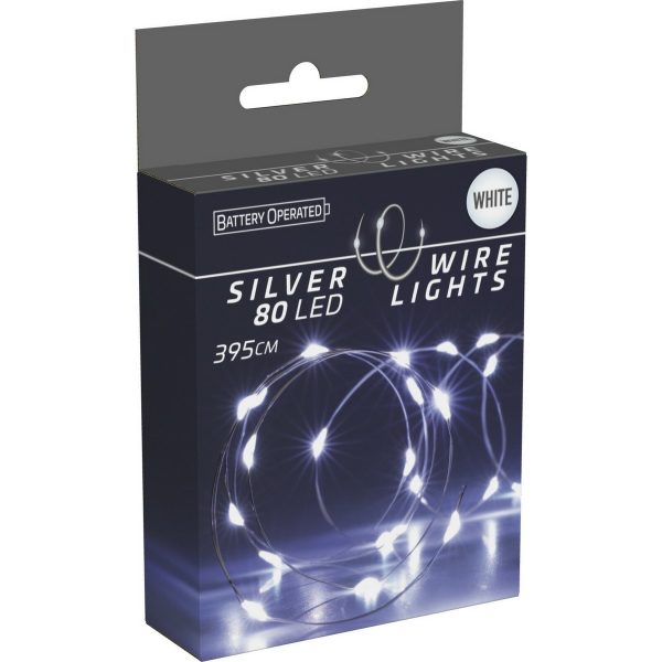 Světelný drát Silver lights 80 LED