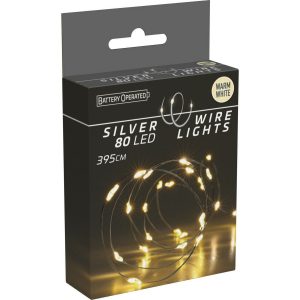Světelný drát Silver lights 80 LED