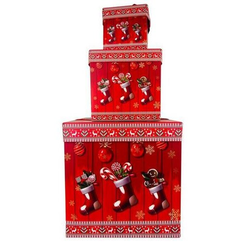 Toro Sada vánočních dárkových krabic se stuhou Christmas Sock