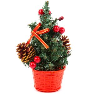 Vánoční stromek s mašlí červená