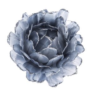 Závěsná květina z peří šedo - modrá