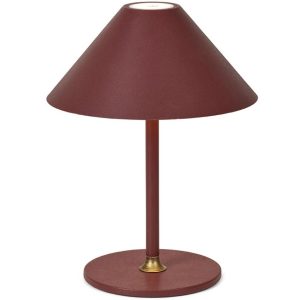 Vínově červená plastová nabíjecí stolní LED lampa Halo Design Hygge 19