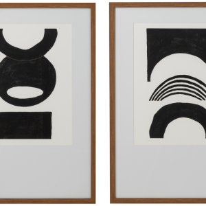 Set dvou černobílých abstraktních obrazů J-line Buto 73 x 53 cm  - Výška73 cm- Šířka 53 cm