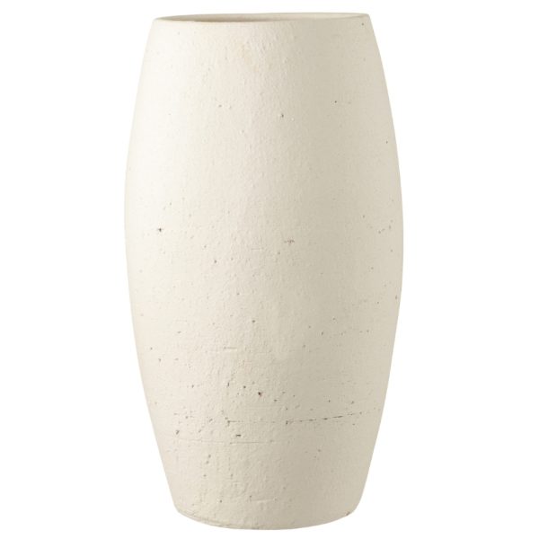 Bílá keramická váza J-line Elica 60 cm  - Výška60 cm- Průměr 31 cm