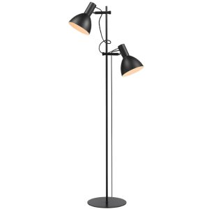 Černá kovová stojací lampa Halo Design Baltimore 150 cm  - Výška150 cm- Průměr 18 cm