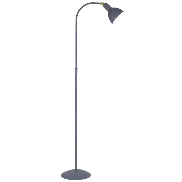 Šedá kovová stojací lampa Halo Design Angora 150 cm  - Výška110-150 cm- Průměr 14 cm