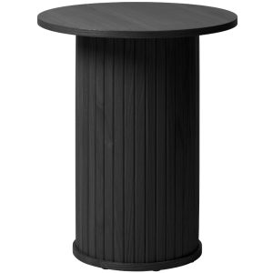 Černý dubový odkládací stolek Unique Furniture Nola 50 cm  - Výška55 cm- Šířka 50 cm