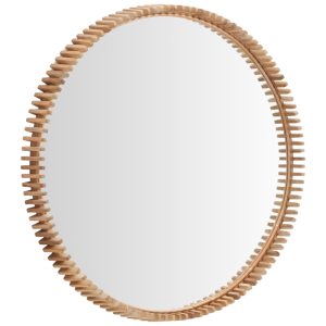 Dřevěné závěsné zrcadlo Kave Home Polke 100 cm  - Tloušťka10 cm- Průměr 100 cm