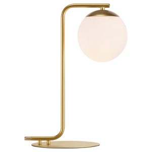 Nordlux Opálově bílá skleněná stolní lampa Grant s mosaznou podstavou  - Výška základny41 cm- Průměr základny 20 cm