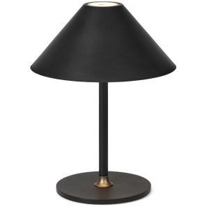 Černá plastová nabíjecí stolní LED lampa Halo Design Hygge 25 cm  - Výška25 cm- Průměr 19 cm
