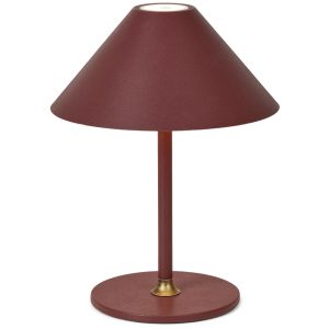 Vínově červená plastová nabíjecí stolní LED lampa Halo Design Hygge 25 cm  - Výška25 cm- Průměr 19 cm