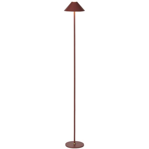 Vínově červená plastová nabíjecí stojací LED lampa Halo Design Hygge 134 cm  - Výška134 cm- Průměr 19 cm