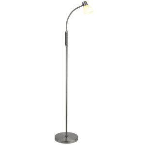 Stříbrná kovová stojací lampa Halo Design Hudson 120 cm  - Výška120 cm- Průměr 9 cm