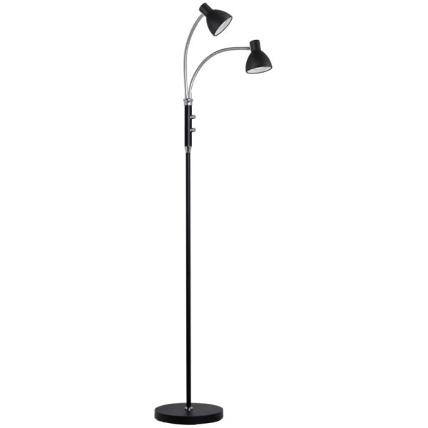 Černá kovová stojací lampa Halo Design Hudson II. 120 cm  - Výška120 cm- Průměr 9 cm