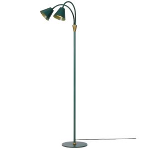 Tmavě zelená kovová stojací lampa Halo Design Hygge 135 cm  - Výška135 cm- Průměr 12 cm