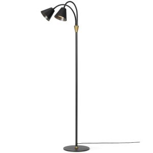 Černá kovová stojací lampa Halo Design Hygge 135 cm  - Výška135 cm- Průměr 12 cm