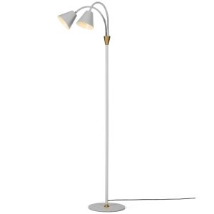 Světle šedá kovová stojací lampa Halo Design Hygge 135 cm  - Výška135 cm- Průměr 12 cm