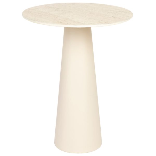 White Label Béžový keramický odkládací stolek WLL JOYA 52 x 40 cm  - Výška52 cm- Průměr 40 cm