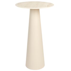 White Label Béžový keramický odkládací stolek WLL JOYA 70 x 40 cm  - Výška70 cm- Průměr 40 cm