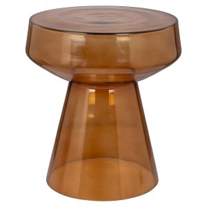 Oranžový skleněný odkládací stolek Richmond Bowen 39 cm  - Výška43 cm- Šířka 39 cm