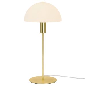 Nordlux Opálově bílá skleněná stolní lampa Ellen s mosaznou podstavou  - Výška41