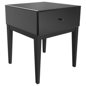 Černý noční stolek Miotto Saviano 45 x 45 cm  - Výška55 cm- Šířka 45 cm