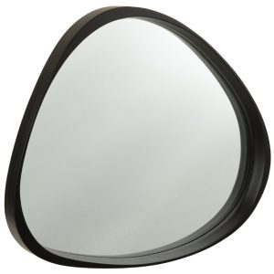 Černé lakované zrcadlo J-Line Toni 71 x 77 cm  - Výška77 cm- Šířka 71 cm